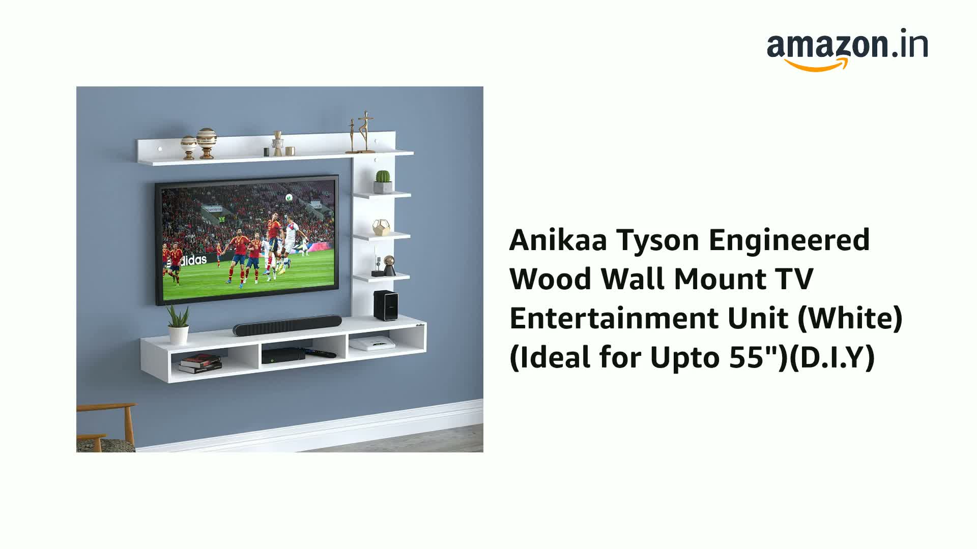Anikaa Tyson Engineered Wood Wall Mount TV Entertainment Unit